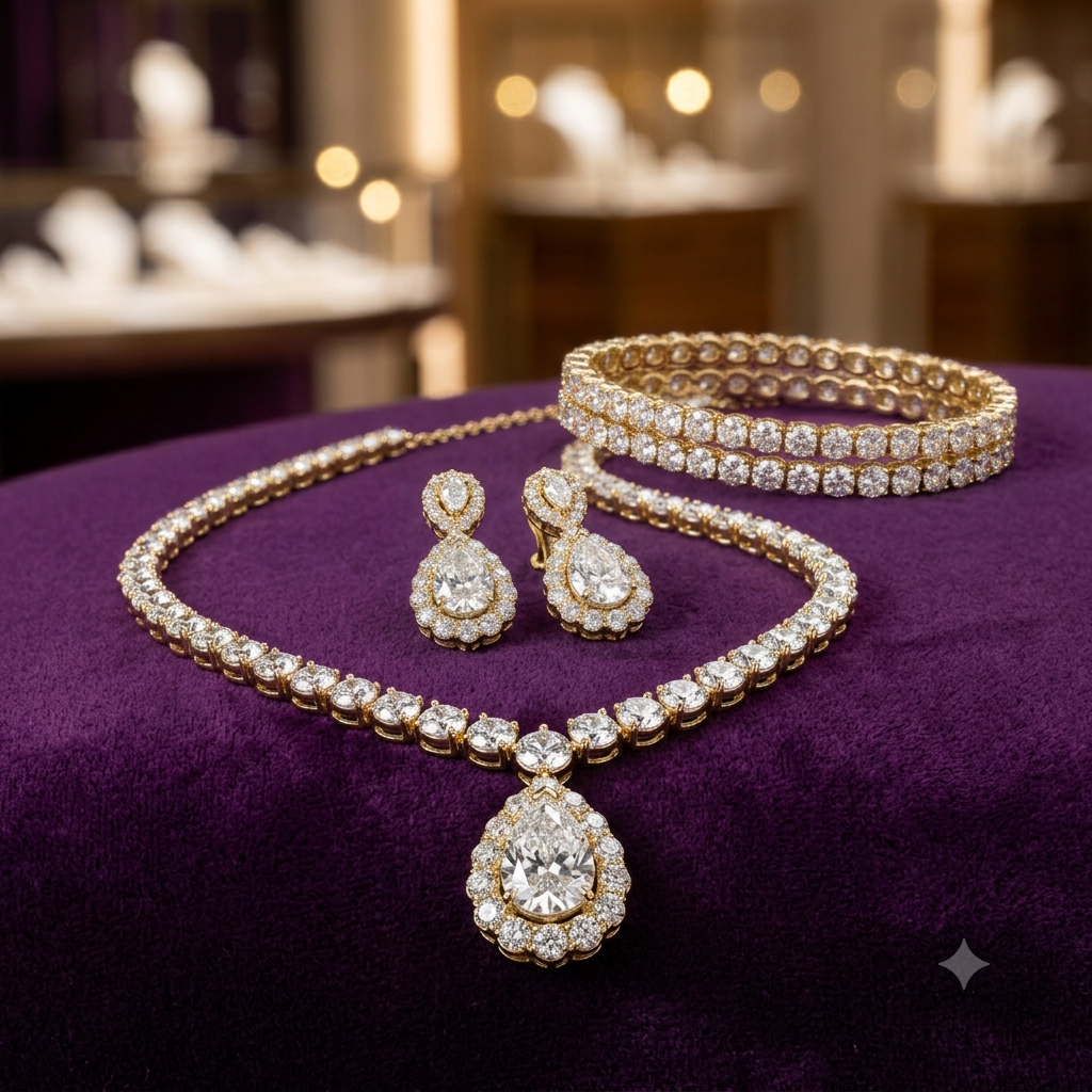 Diamond jewellery photography process using Mishruh.AI