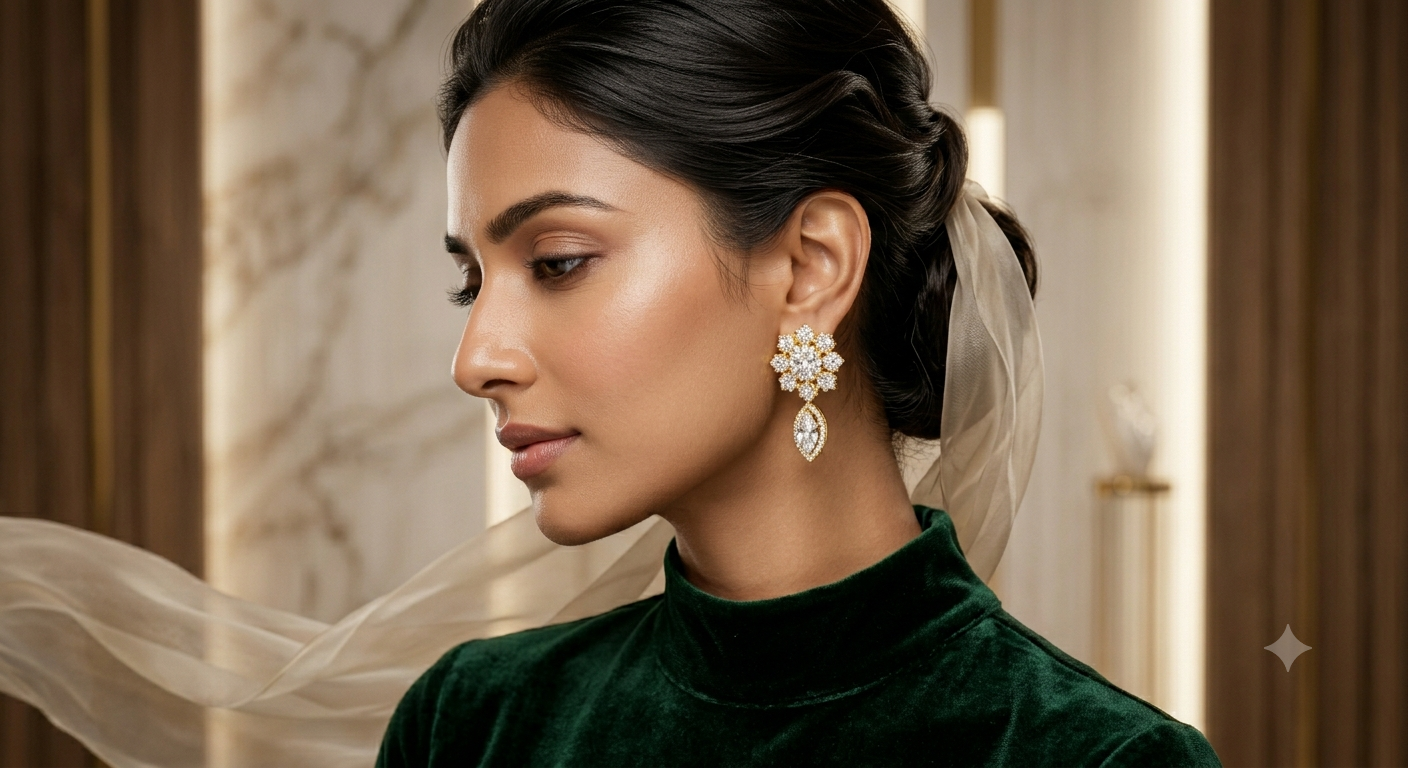 Earring photography — professional earring product photos on white background