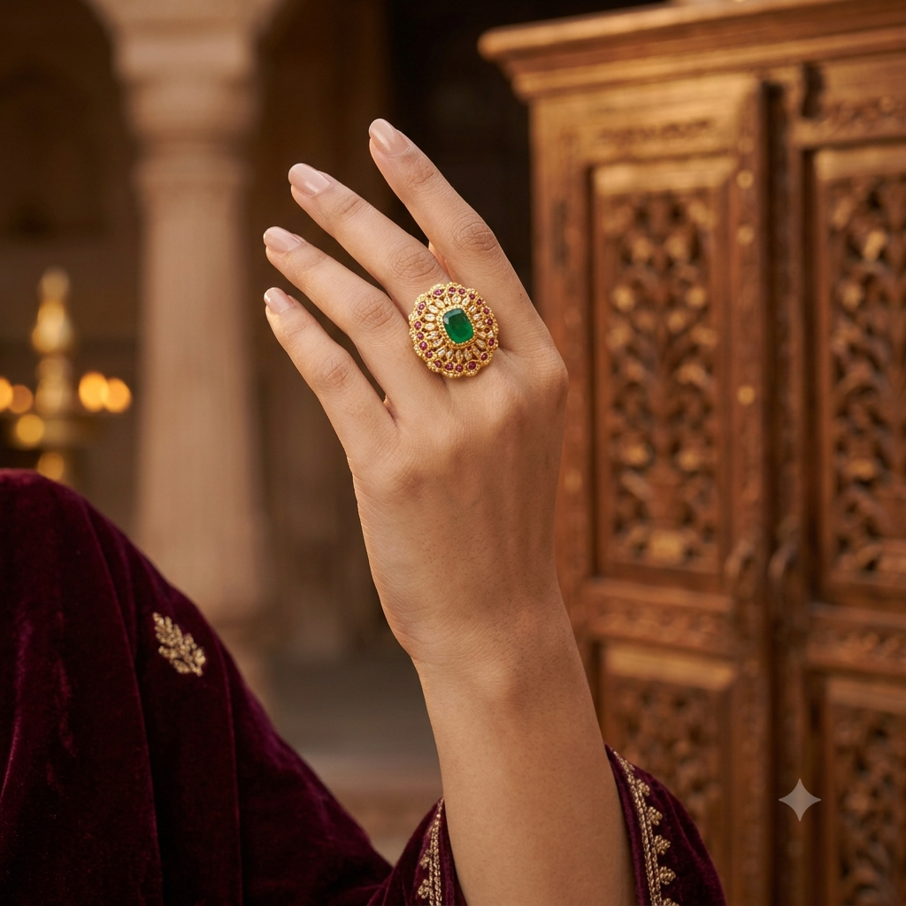 High end jewelleryphotography process using Mishruh.AI