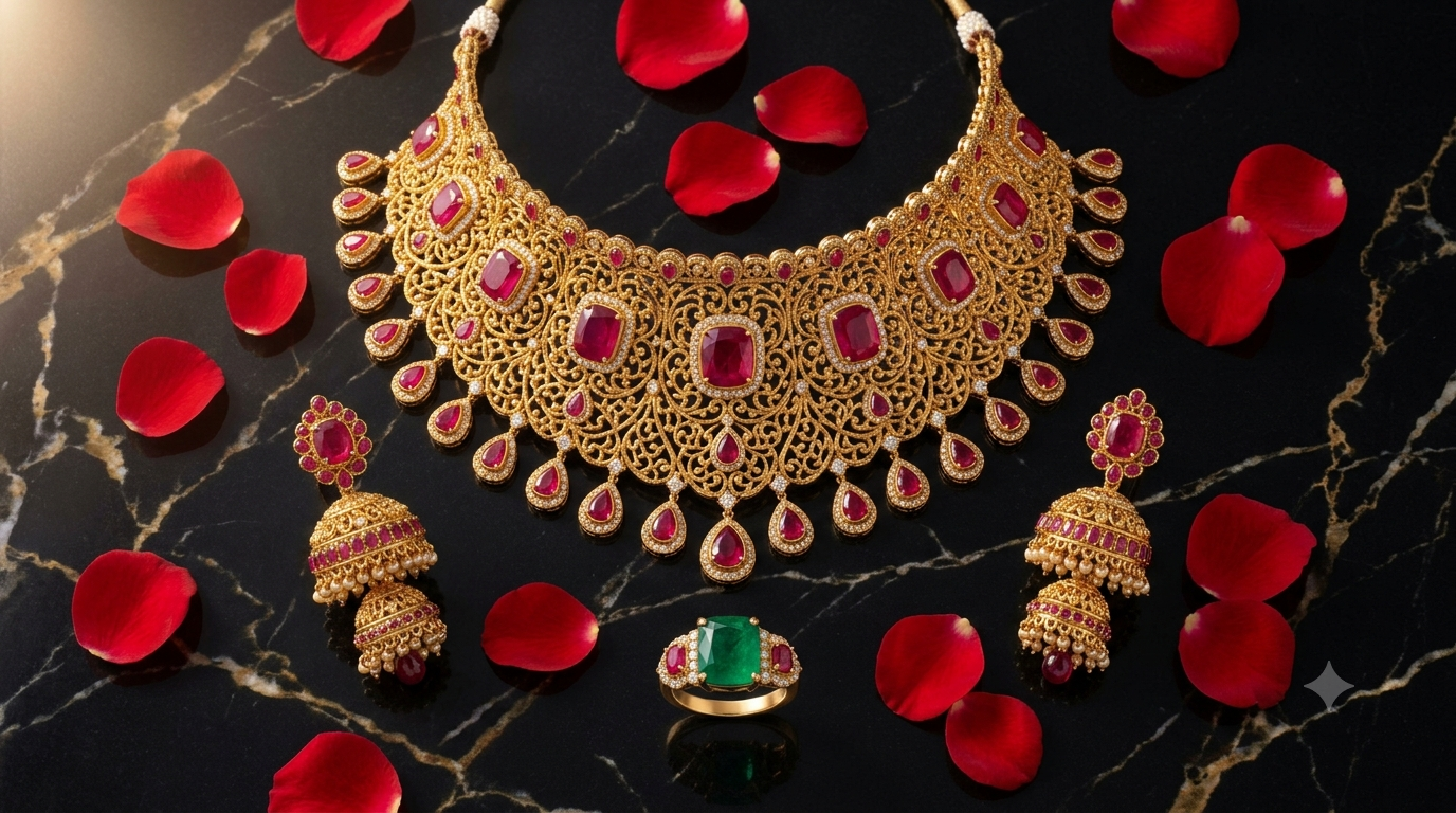 Jewellery shoot ideas — creative jewellery photoshoot ideas at home with gold rings and necklaces