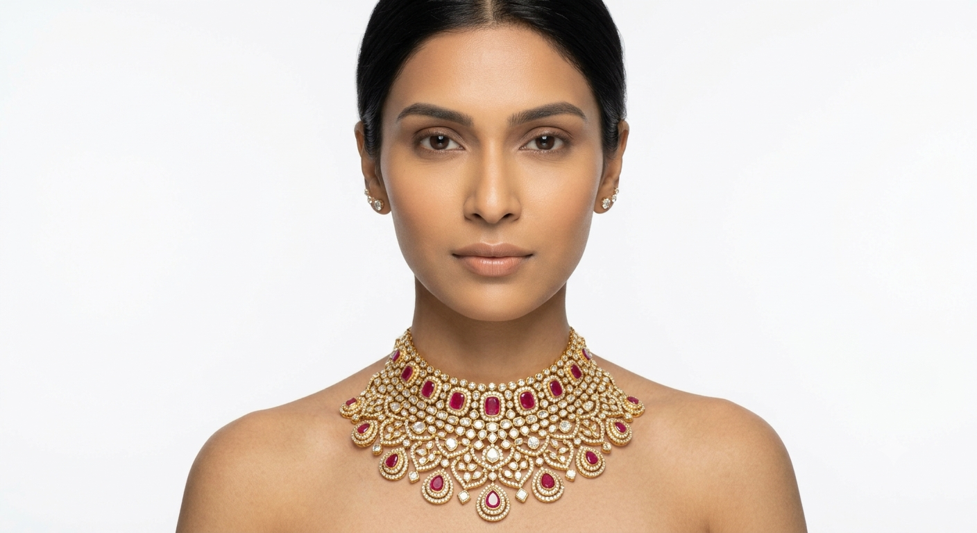 Model jewellery photos — AI on-model jewellery photography by Mishruh AI